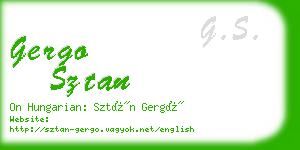 gergo sztan business card